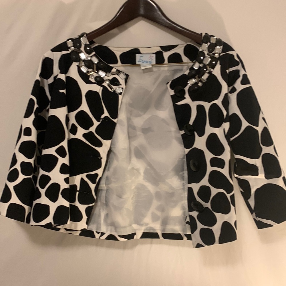 Black & White Jacket with Jewels size Large
